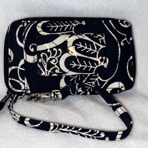 Vera Bradley “Twirling Birds” pattern wristlet small